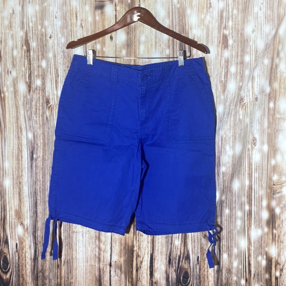 St. John's Bay Pants - Women's St Johns Bay Royal Blue Bermuda 10" Casual Cotton Short 14 Stretch Waist